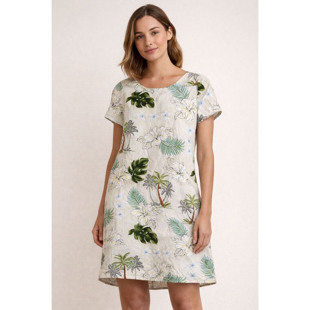 Bishop St Hawaiian Tropical Dress Medium Rayon Floral USA